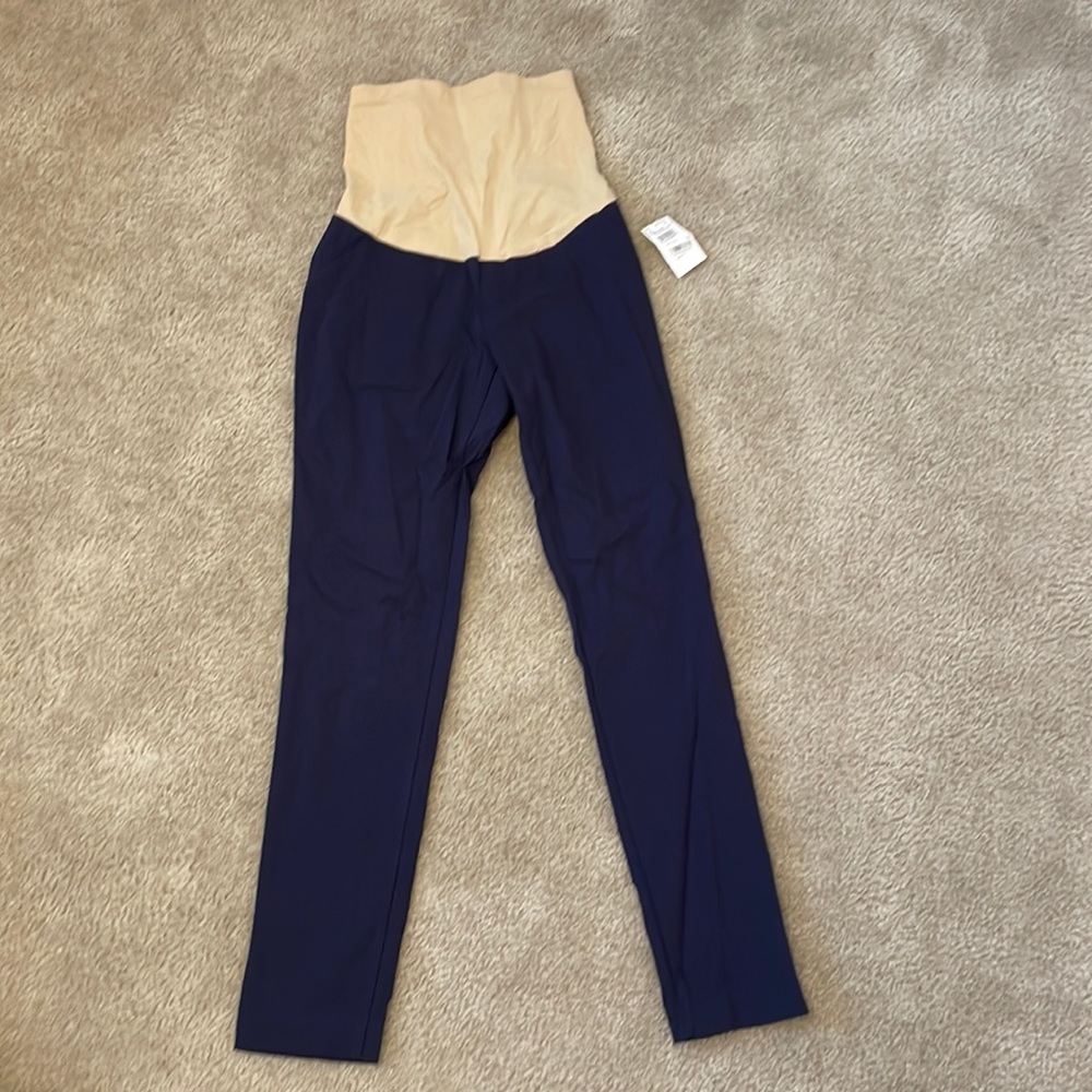 NWT Medium Navy Maternity Full Panel Pants